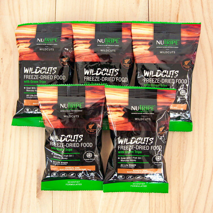 ニュートライプ ワイルドカット フリーズドライ フィッシュ&ラム with グリーントライプ 猫用 15g ×5個(35285)