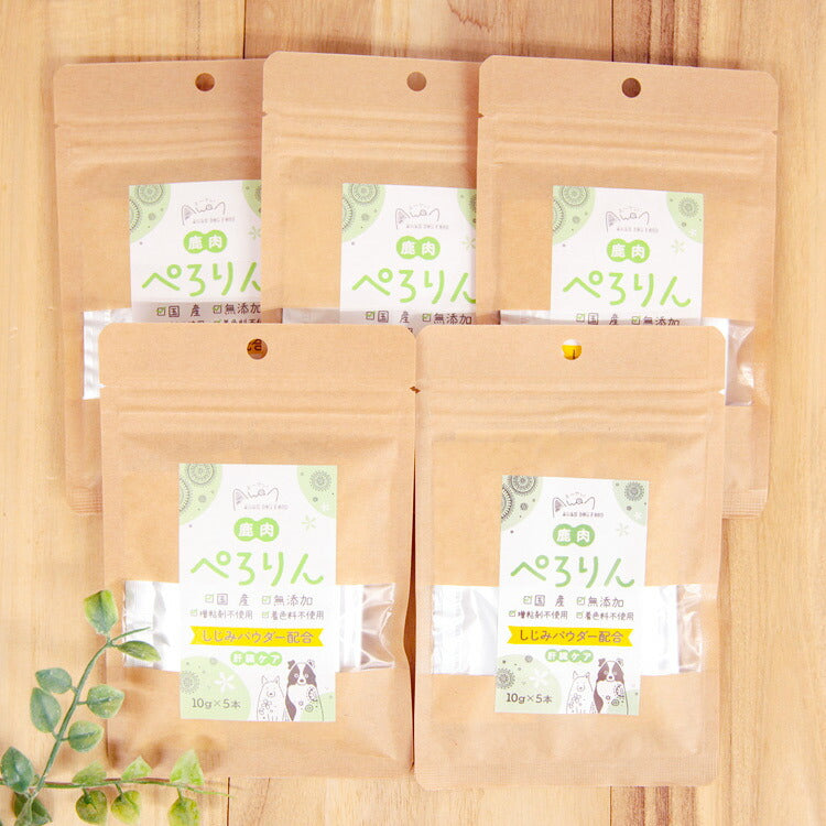 エイワン 鹿ぺろりん 肝臓ケア(しじみパウダー配合) 犬猫用(10g×5本入)×5個(61909)