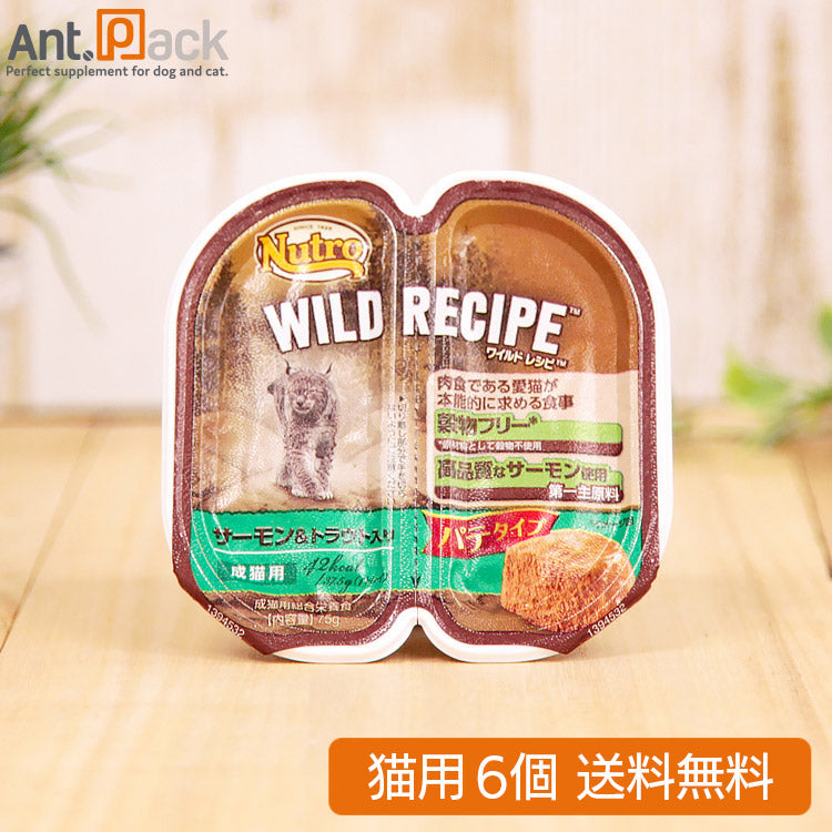 ニュートロ キャット ワイルド レシピ サーモン&トラウト入り パテタイプ 成猫用 トレイ 75g×6個 【送料無料】(45203848)