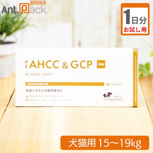 （お試し1日分） PE　AHCC＆GCP　犬猫用　体重15kg～19kg用 4粒