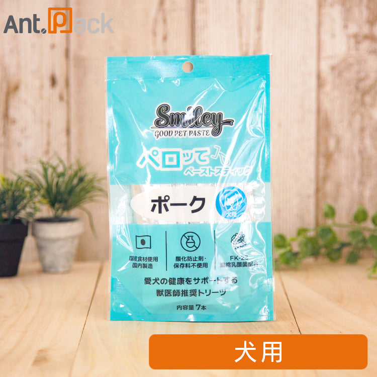 スマイリーペーストスティック ペロッて 犬用 ポーク 7本入 ［ネコポス発送］8袋まで（34726）