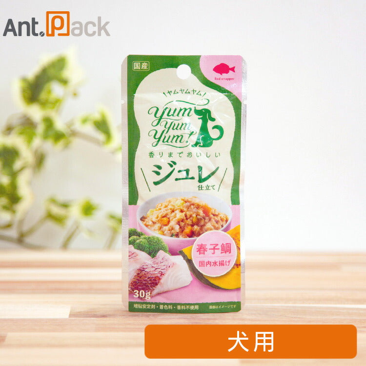 【季節限定】Yum Yum Yum！ ジュレ仕立て 春子鯛 犬用 30g（61078）