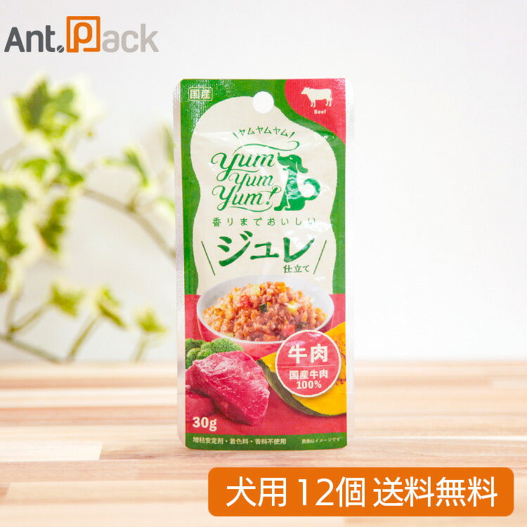Yum Yum Yum！ ジュレ仕立て 牛肉 犬用 30g×12個（61054）