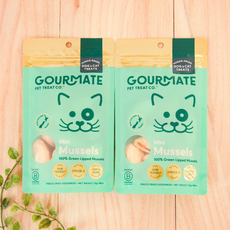 グルメイト フリーズドライトリーツ オーガニック ミニ・緑イ貝 犬猫用 25g×2個＋アンチトリプルお試し10日分（37201）