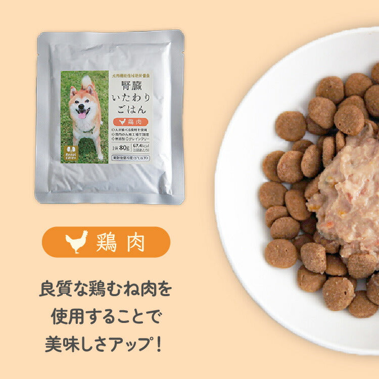 腎臓いたわりごはん 鶏肉・馬肉 犬用 80g×各3袋セット［ネコポス発送］2セットまで