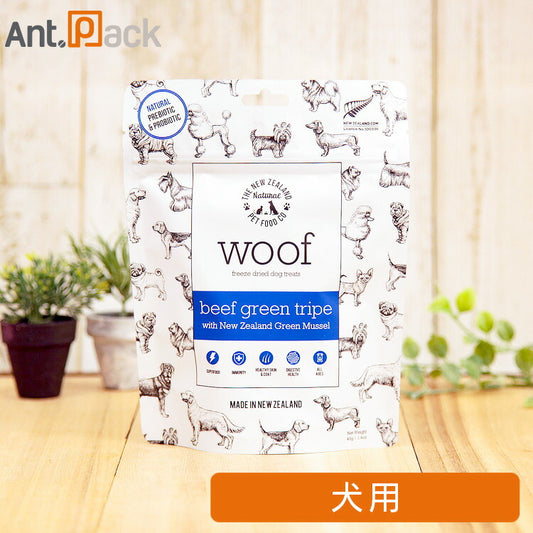 WOOF(ワフ) ビーフグリーントライプwith緑イ貝 犬用 40g ［ネコポス発送］2袋まで（78586）