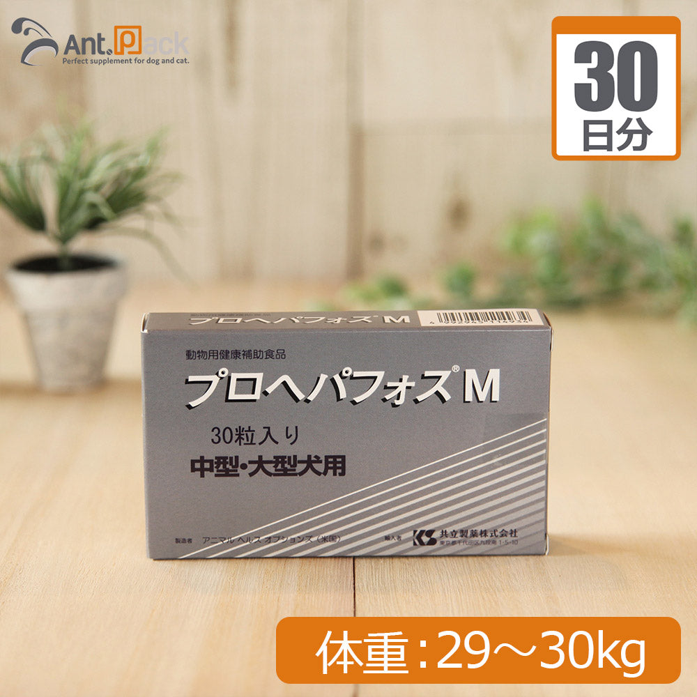 プロヘパフォスM  (中型・大型犬用） 体重29kg～30kg 1日4粒30日分
