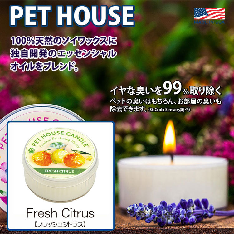 ＰＥＴ ＨＯＵＳＥ キャンドル S フレッシュシトラス ×3個(21449)